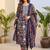 Women Floral Printed Regular Thread Work Kurta with Trousers & With Dupatta