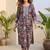 Women Floral Printed Regular Thread Work Kurta with Trousers & With Dupatta