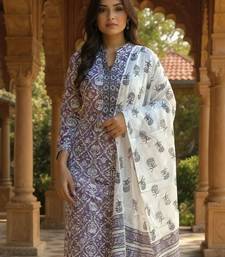 Women Ethnic Motifs Printed Cotton Kurta with Trousers & Dupatta