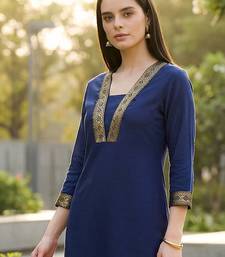 women regular thread work kurta with trousers