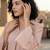 Peach-Coloured Floral Embroidered Shirt Collar Thread Work Kurta With Trousers