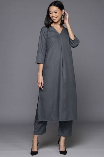V Neck A-Line Kurta With Trouser