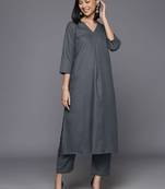 V Neck A-Line Kurta With Trouser