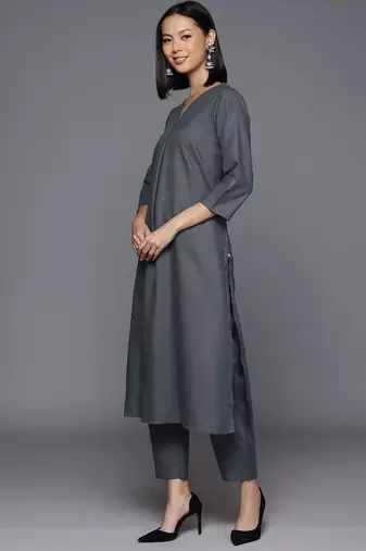 V Neck A-Line Kurta With Trouser