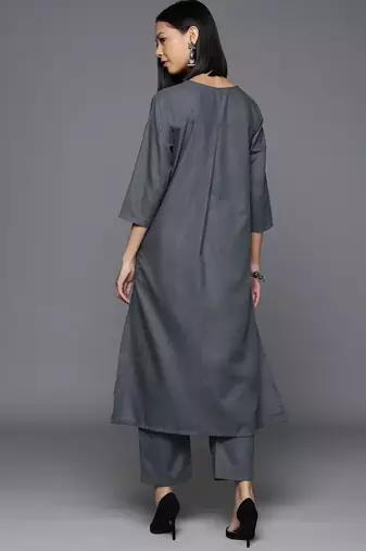 V Neck A-Line Kurta With Trouser
