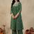Green Embroidered A-line Kurta Palazzos Set
