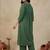Green Embroidered A-line Kurta Palazzos Set