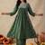 Green Embroidered A-line Kurta Palazzos Set