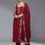 Women Regular Thread Work Silk Crepe Kurta with Trousers & With Dupatta