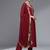 Women Regular Thread Work Silk Crepe Kurta with Trousers & With Dupatta