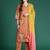 Striped Beads & Stones Pure Cotton Kurta With Trousers & Dupatta