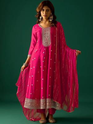 Women Ethnic Motifs Embroidered Panelled Kurta with Trousers & Dupatta 1