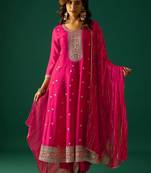 Women Ethnic Motifs Embroidered Panelled Kurta with Trousers & Dupatta