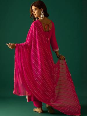 Women Ethnic Motifs Embroidered Panelled Kurta with Trousers & Dupatta 4