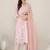 Women Floral Printed Regular Thread Work Linen Kurta with Trousers & With Dupatta
