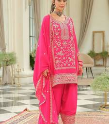 Women Ethnic Motifs Self Design Sequinned Kurta with Patiala & With Dupatta