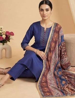Women Ethnic Motifs Regular Kurta with Trousers & With Dupatta 1