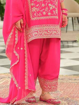 Women Ethnic Motifs Self Design Sequinned Kurta with Patiala & With Dupatta 6