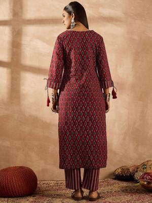 Women Ethnic Motifs Printed Regular Pure Cotton Kurta with Palazzos 5