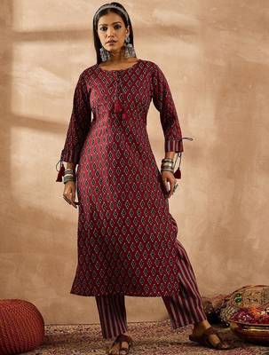 Women Ethnic Motifs Printed Regular Pure Cotton Kurta with Palazzos 7