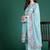 Floral Embroidered Linen Kurta with Trousers & Dupatta