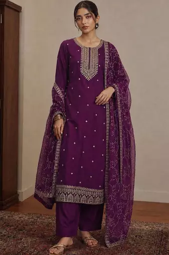 Women Ethnic Motifs Embroidered Kurta with Trousers & Dupatta