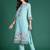 Floral Embroidered Linen Kurta with Trousers & Dupatta