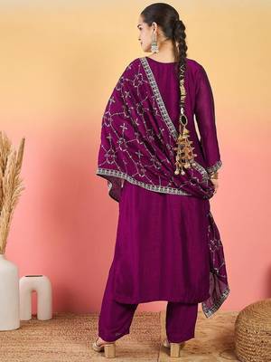 Women Ethnic Motifs Embroidered Kurta with Trousers & Dupatta 5