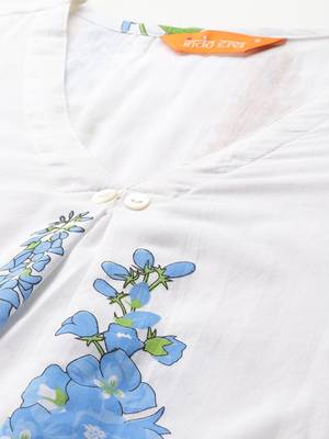 Floral Printed Regular Pure Cotton Kurta with Trousers 2