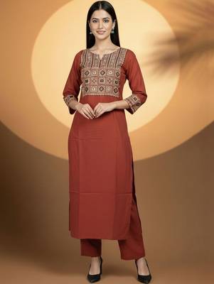 Women Ethnic Motifs Embroidered Regular Thread Work Kurta with Trousers & With Dupatta 4