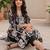 Women Floral Printed Regular Thread Work Pure Cotton Kurta with Trousers