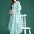 women floral printed regular mirror work  cotton kurta with trousers & with dupatta