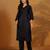 V-Neck Straight Kurta With Trousers And Dupatta
