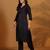 V-Neck Straight Kurta With Trousers And Dupatta