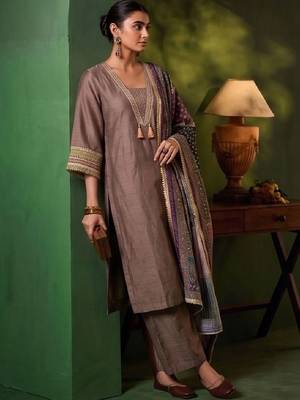 Women Ethnic Motifs Regular Mirror Work Kurta with Trousers & With Dupatta 1