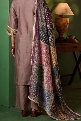 Women Ethnic Motifs Regular Mirror Work Kurta with Trousers & With Dupatta