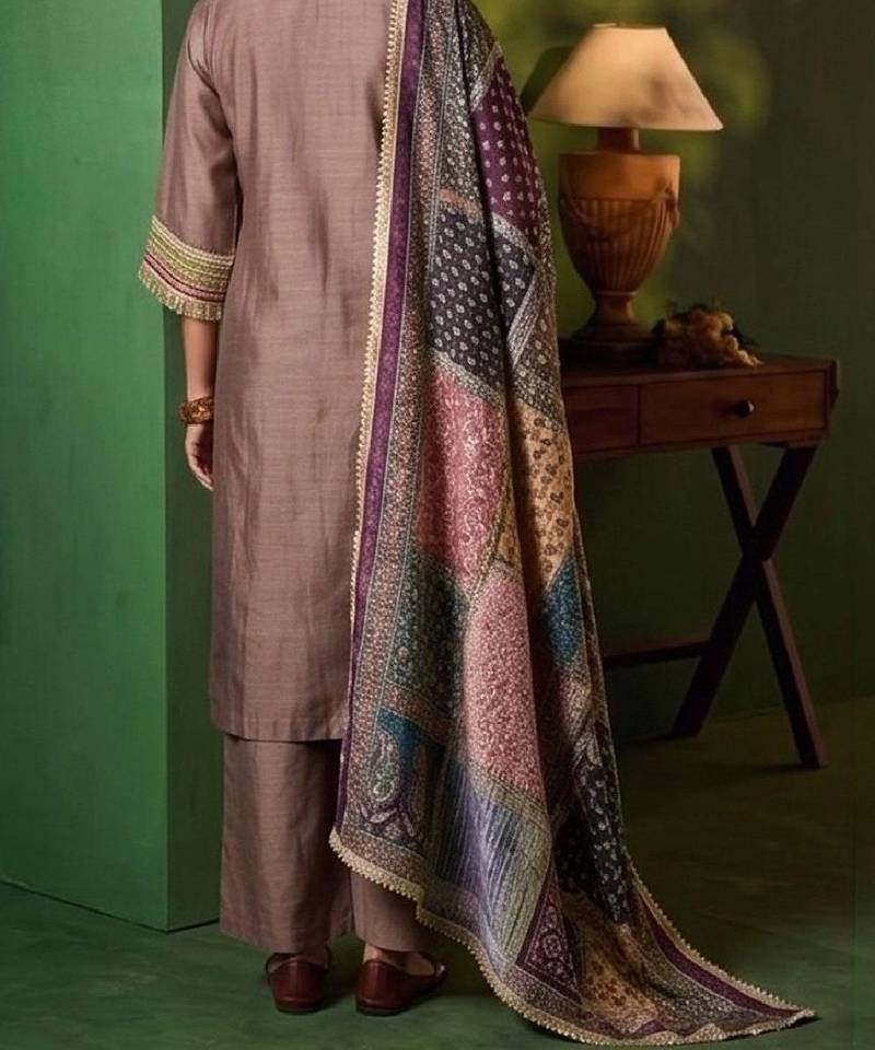 Women Ethnic Motifs Regular Mirror Work Kurta with Trousers & With Dupatta