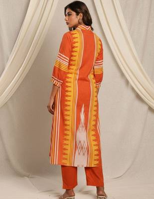 Women Ethnic Motifs Printed Regular Pure Cotton Kurta with Trousers 4