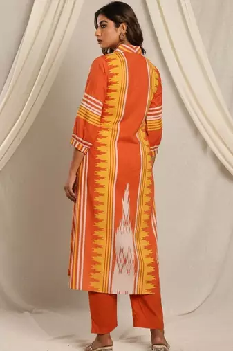 Women Ethnic Motifs Printed Regular Pure Cotton Kurta with Trousers