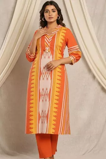 Women Ethnic Motifs Printed Regular Pure Cotton Kurta with Trousers
