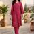 Women Ethnic Motifs Printed Angrakha Thread Work Chanderi Silk Kurta with Trousers