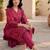 Women Ethnic Motifs Printed Angrakha Thread Work Chanderi Silk Kurta with Trousers