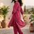 Women Ethnic Motifs Printed Angrakha Thread Work Chanderi Silk Kurta with Trousers