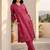 Women Ethnic Motifs Printed Angrakha Thread Work Chanderi Silk Kurta with Trousers