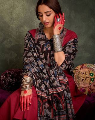 Women Ethnic Motifs Regular Pure Cotton Kurta with Trousers & With Dupatta 3