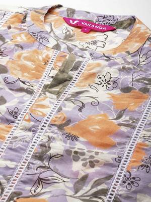Floral Printed  Cotton Kurta with Trouser 2