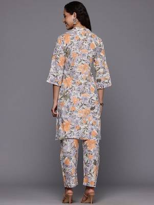 Floral Printed  Cotton Kurta with Trouser 4
