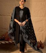 Women Printed Pure Cotton Kurta with Trousers & Dupatta