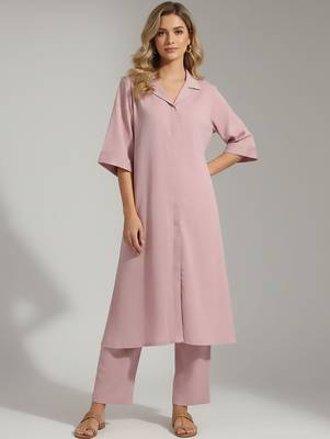 Women Regular Silk Crepe Kurta with Trousers 1