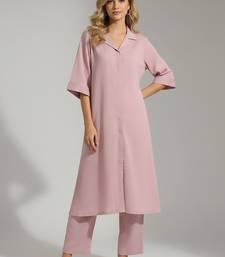 Women Regular Silk Crepe Kurta with Trousers